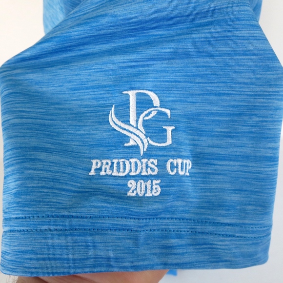 FootJoy Medium Golf Polo Shirt Heathered Blue - Picture 2 of 6